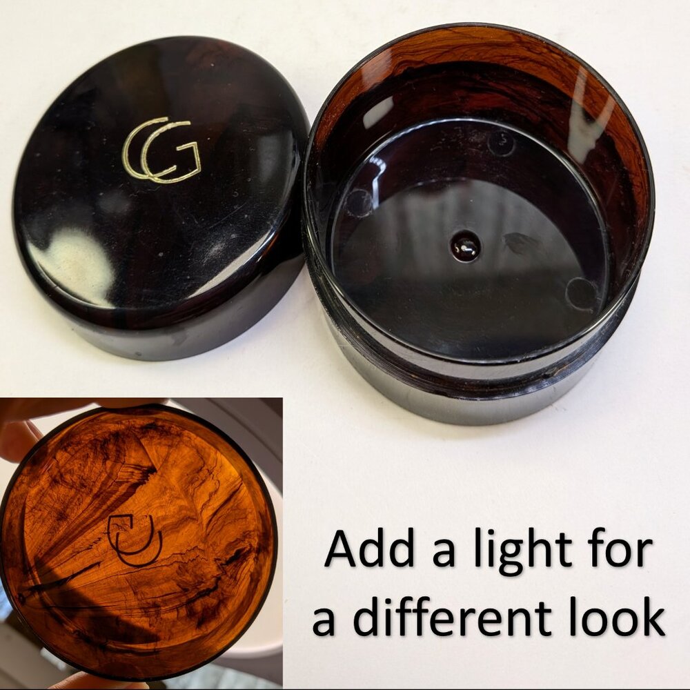 Vintage 80s CoverGirl Professional Loose Powder Jar  EMPTY - Faux Tortoise